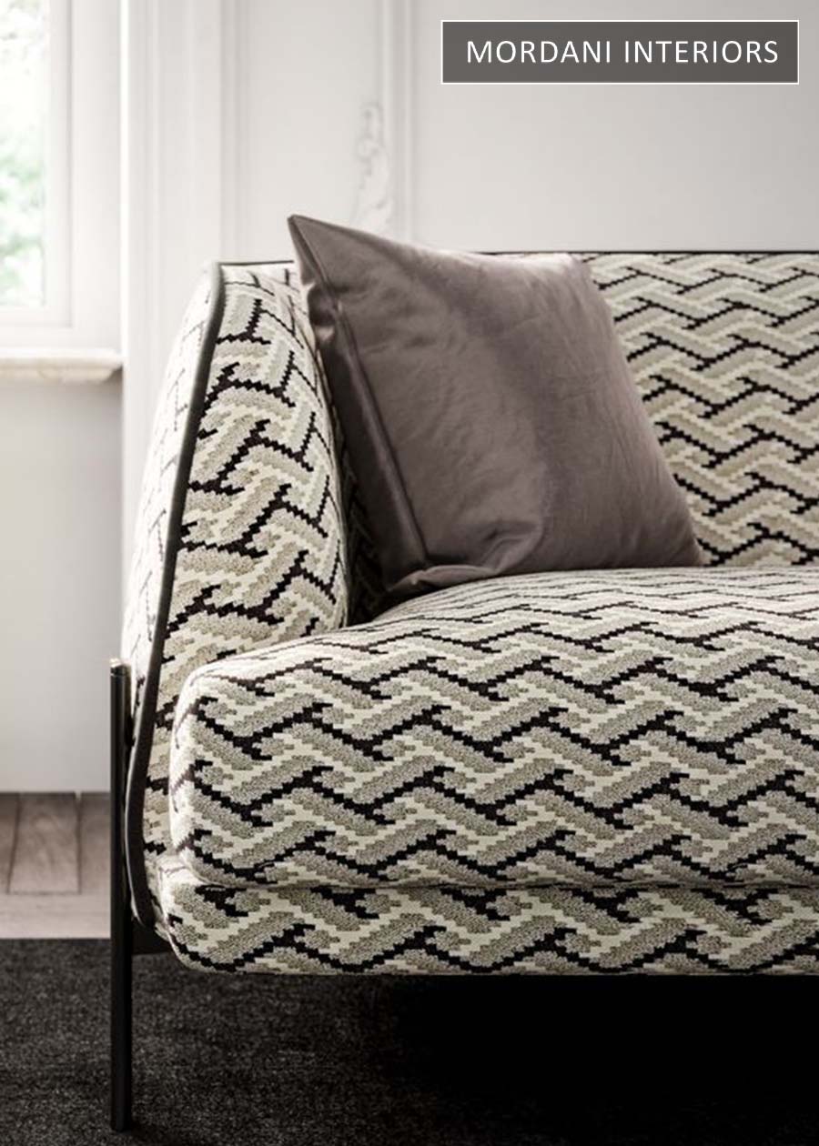 Geometric Waves Jacquard Upholstery
